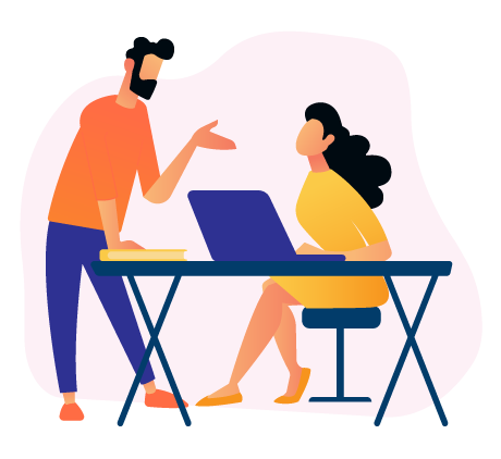 two people having a discussion icon